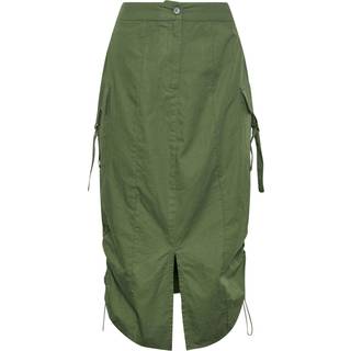 PixieGirl Petite PixieGirl Petite Green 100% Cotton Cargo Ruched Midi Skirt