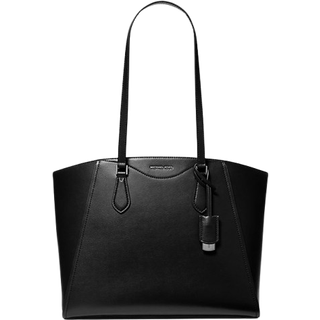 MK Taryn Large Leather Tote Bag - Black - Michael Kors - ONE SIZE