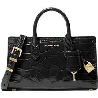 MK Scarlett Extra-Small Crocodile Embossed Leather Crossbody Bag - Black - Michael Kors - ONE SIZE