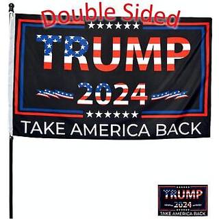 Dobbeltsidet Trump 2024 -flag - Tag America tilbage - 3x5 fod indend?rs udend?rs dekorationsbanner med et gratis klisterm?rke - dobbeltsidet bann