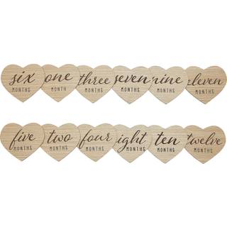 Kate & Milo hjerteformet tr? m?nedlig milep?l fotokort baby annonceringskort dobbeltsidet foto prop milep?l disks graviditet Journey Milestone Ma