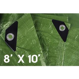 Hanjet Heavy Duty udendrs presenning 8 x 10 med gennemfringer Camping presenning Shelter Vandtt til bdpool Home Army Green 5 Mil tyk