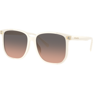 Coach HC8413BD CW419 Asian Fit 5853G9 58 Solbriller Kvinder Hvid - Ivory Solid White - 58mm