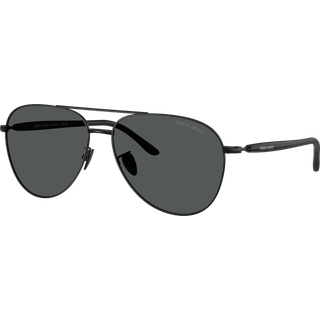 Giorgio Armani Mand AR6162 300187 Solbriller Stål Sort Grå Pilot Normal