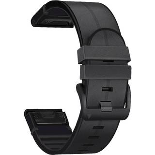 Universal Garmin 26mm QuickFit Rem Tech-Protect Læder Belagt Silikone - Sort