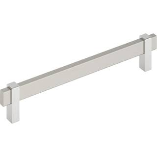 Amerock Mulino 7-9/16 tommer (192mm) Center-to-center Satin Nickel/Polished Chrome Cabinet Pull BP36725G1026