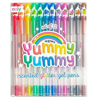 Ooly duftende l?kker l?kker glitter gelpenner s?t med 12 kuglepenne (ny gener) - 1,00 mm nib duftende glitterpenne til b?rn voksne kunstartikler