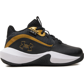 Under Armour Lockdown 7 Pre-School Basketball Shoes Black / Black / Metallic Gold 28