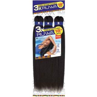 Sensationnel Ruwa Prestretched Braiding Hair - 3x Ruwa 18 tommer Vandafvisende Kanekalon Fast Dry Synthetic Braid - 3x Ruwa 18 tommer (5 pakke 1