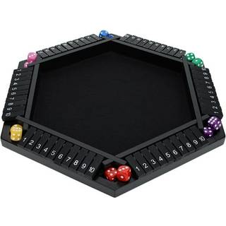 Pacific Shore Games Luk boksen Game 6 Player - Black Painted Wood Wood Board Game Table Games til voksne Bar Games Portable Dice Game til 1-6 spi