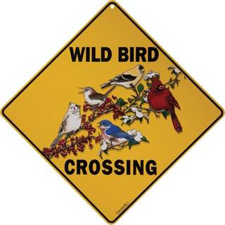 Crosswalks Wild Bird Crossing 12 """" X 12 """" Aluminiumstegn (X21)