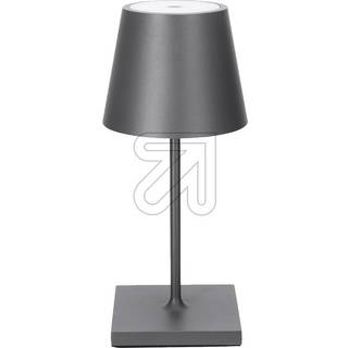 Nuindie mini LED genopladelig bordlampe, USB, grafit, IP54, dæmpbar