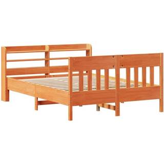 sengeramme uden madras 140x200 cm massivt fyr gyldenbrun