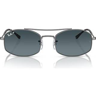 Ray - Ban Unisex RB3719 004/S3 Solbriller Metal Grå Blå Rund Polariseret Skygge