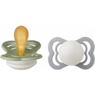 Bibs Pacifier Supreme Latex Size 2 Sage Glow/Cloud Glow (2 stk)