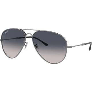 Ray - Ban Unisex RB3825 OLD AVIATOR 004/78 Solbriller Metal Grå Blå Pilot Polariseret Skygge