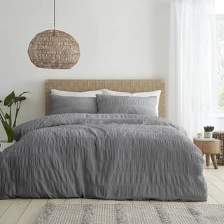 Catherine Lansfield Catherine Lansfield Sage Green Seersucker Easy Care Duvet Cover Set
