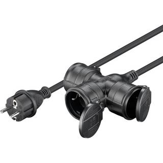 Pro Outdoor Triple Extension Cable - Power (CEE 7/7) - Type E/F Plug - Sort - 25 m