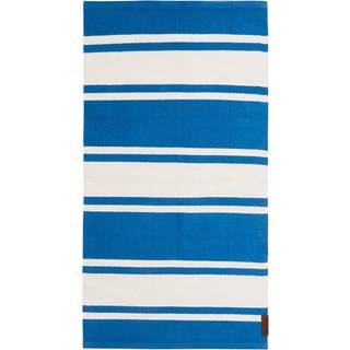 Lexington Organic Striped Cotton Tæppe 170x240 Cm Blåt - Mønstrede tæpper Bomuld Hvid - 10008090-5600-RG19