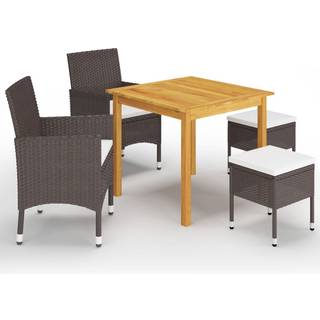 Spisebordssæt Til Haven 5 Dele - Brun