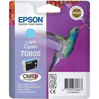 Epson blækpatron Claria T0805 Lys Cyan - På lager i butik