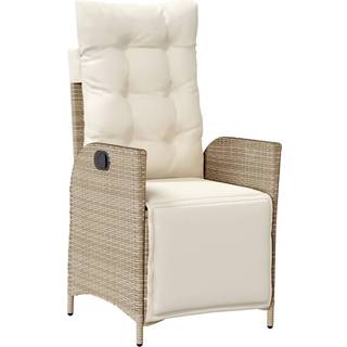 Havestole Med Lænefunktion Og Hynder Polyrattan - 1 / Beige / Med fodskammel