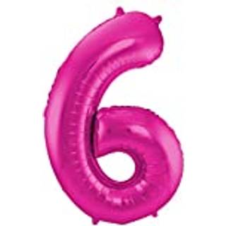 Folienballon Zahl 6 Pink