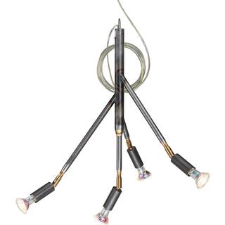 Loftlampe Kvist - 4 arme, udførelse Rå stål