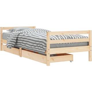 sengeramme til juniorseng m. skuffer 90x190 cm massivt fyr