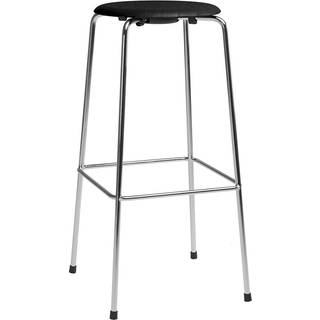 Fritz Hansen High Dot Barstol H76 4-Leg Krom/Sort Asketræ