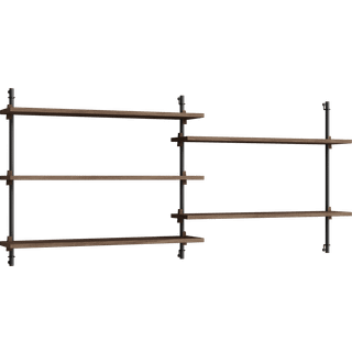 Moebe Wall Shelving WS.65.2.B Røget Eg/Rustfri Stål