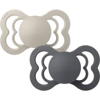 BIBS Supreme Silicone Symmetrisk Sand/Iron 2 pak - flere størrelser