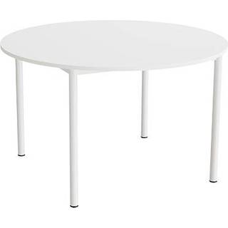 Bord Combi 206, Ø1200 mm, højde 720 mm, hvid laminat på hvidt stel