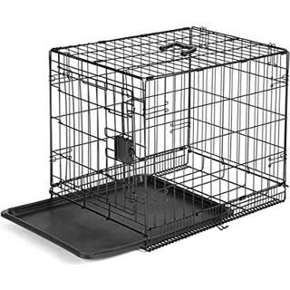 Amazon Basics Holdbar sammenfoldelig metaltrd lille hundekasse med bakke enkeltdr 24 x 18 x 20 i sort