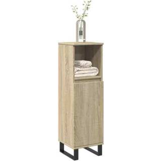 badeværelsesskab 30x30x100 cm konstrueret træ sonoma-eg