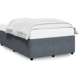 sengeramme uden madras 120x190 cm fløjl enkeltseng lysegrå
