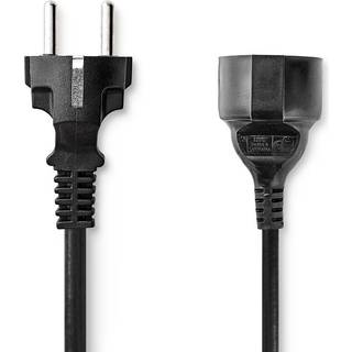 Nedis Power forlængerkabel EU, Jordet, 3m - Sort