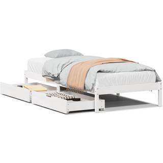 sengeramme uden madras 100x200 cm massivt fyrretræ hvid