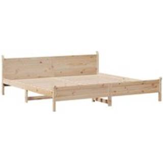 Sengeramme Uden Madras Massivt Fyrretræ - Naturfarvet / 200 x 200 cm