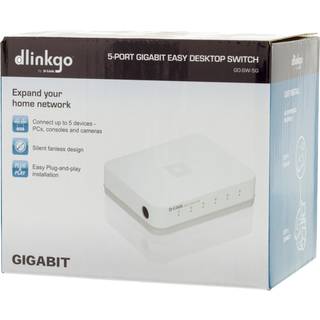 D-link 5-Port Gigabit Easy Desktop Switch, 5-ports 10/100/1000Mbps,