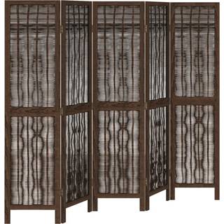 Rumdeler 3 Paneler Massivt Kejsertræ Mørkebrun - 5 / 40 x 160 cm