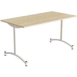 Bord Zeb 231, 1400x700 mm Højde 720 mm, Birk laminat, Hvidt stel