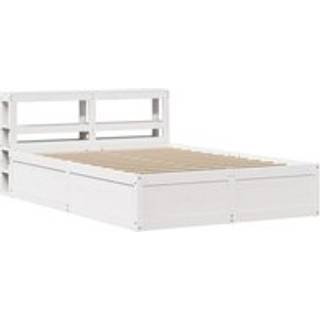 Sengeramme Med Sengegavl Massivt Fyrretræ - Hvid / 160 x 200 cm