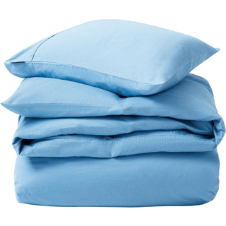 Lexington Washed Cotton Sateen Sengesæt 150x210 + 50x60 Cm - Sengetøj Bomuld Blue Sky - 12410009-5657-S175