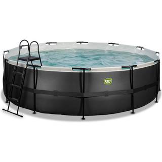EXIT Black Leather pool ø450x122cm med filterpumpe - sort