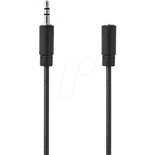 Nedis Stereo Audio kabel | 3.5 mm Hanstik | 3.5 mm Hunstik | Nikkelplateret | 5.00 m | Runde | Sort | Label