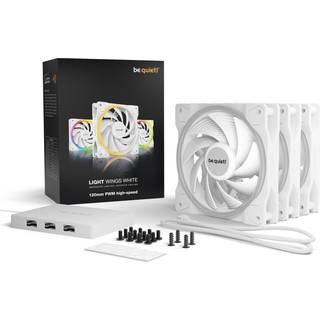 be quiet! LIGHT WINGS 120mm PWM high-speed Triple-Pack - Kabinet køler - 120mm - Hvid med RGB - 31 dBA