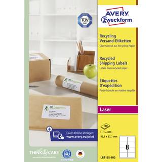 Avery LR7165-100 Adresse etiketter store kuverter 8 pr. ark 99.1 x 67.7 100 ark