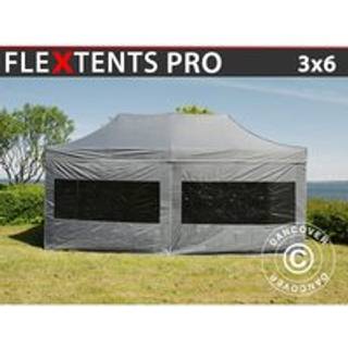 Foldetelt FleXtents Easy up pavillon PRO 3x6m Grå, inkl. 6 sider