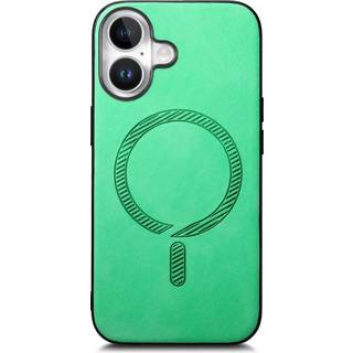 iPhone 16 Læderbelagt Plastik Cover - MagSafe Kompatibel - Grøn